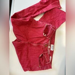 Frame Denim Le Crop Mini Boot Cut Red Jeans